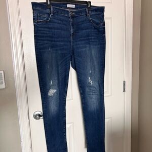 Loft high rise ripped skinny jeans